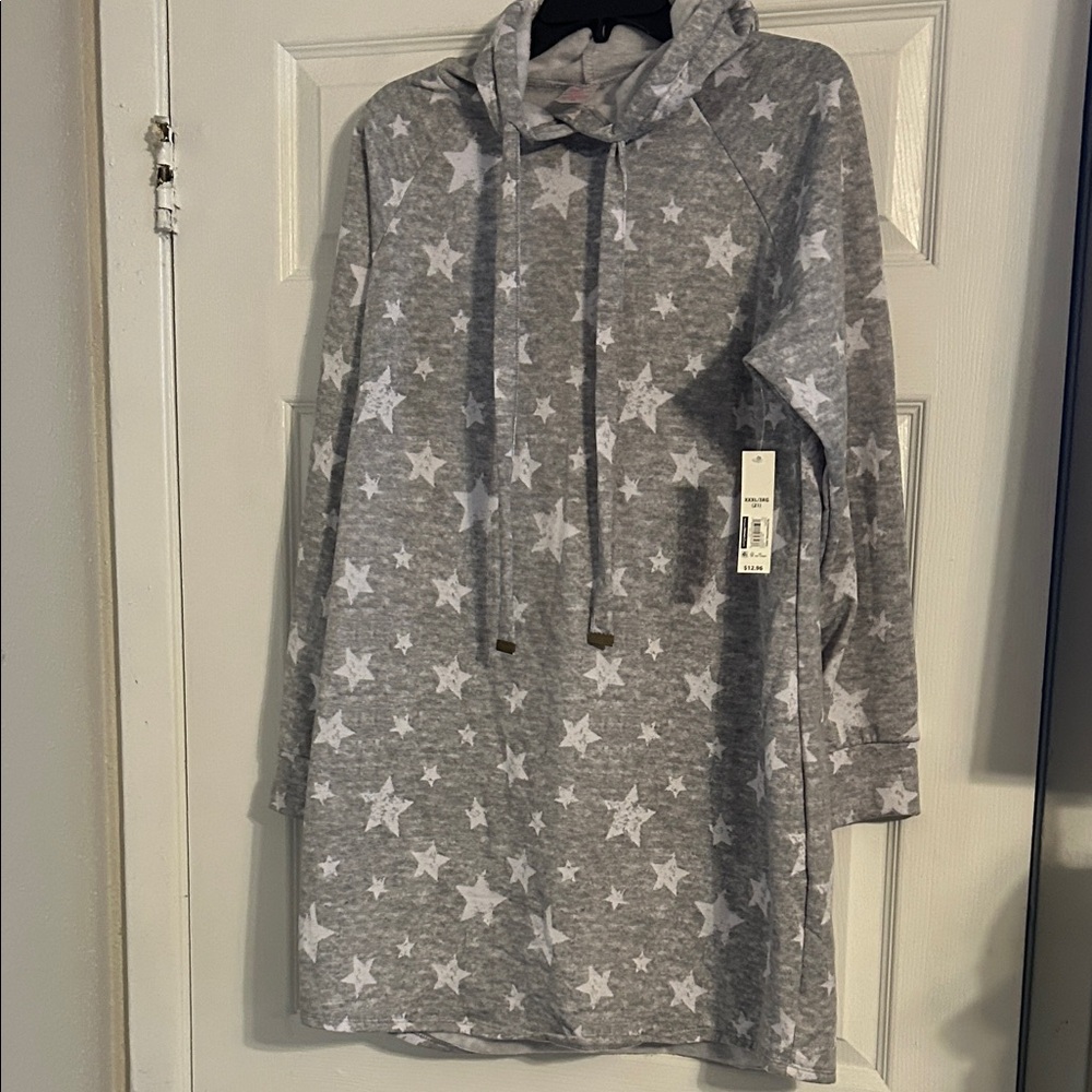 No Boundaries Light Gray Hoodie Dress